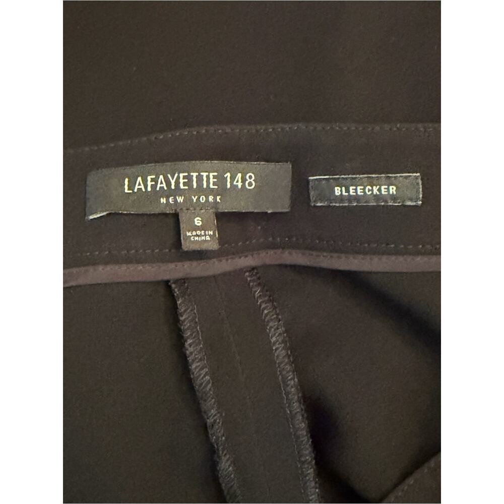 Lafayette 148 New York Bleecker Slim Fit Black Dress Pants Size 6 EUC - Picture 4 of 8